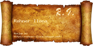 Rehner Ilona névjegykártya